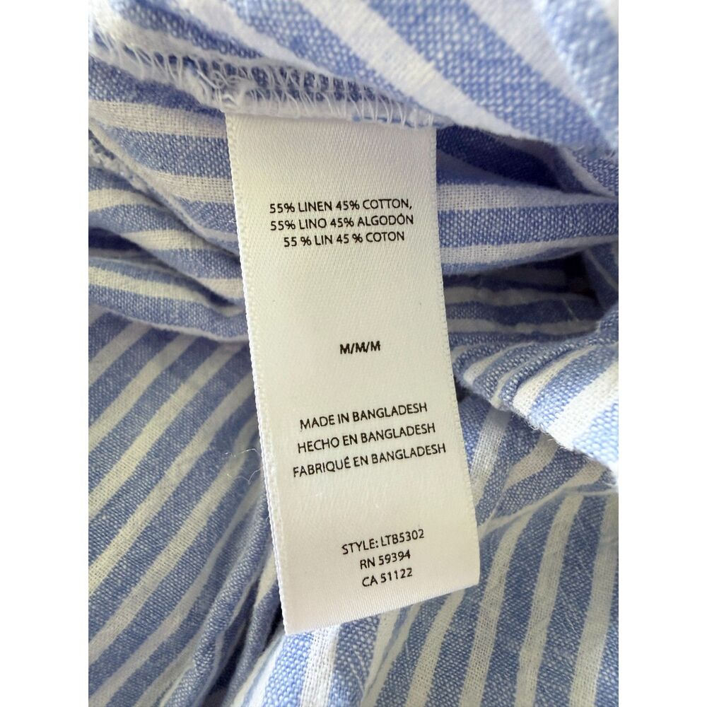 Beach Lunch Lounge Linen Cotton Blend Beachy Nautical Tie Waist Wide Leg Pants M - Picture 5 of 5